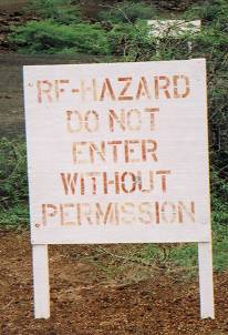 The Falklands are covered with "Danger Munitions" signs, Ascension is covered with "Danger RF HAZARD SIGNS!